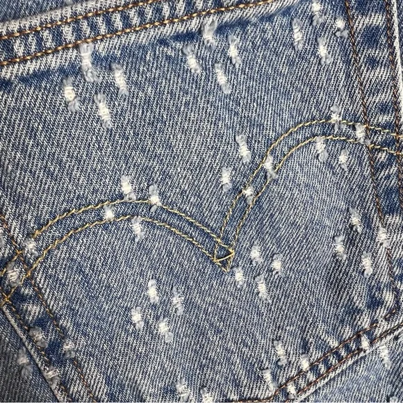 Levi’s Premium Denim Big E 501® High Rise Women’s Shorts In Dottie Blues Size 28 - Picture 9 of 14